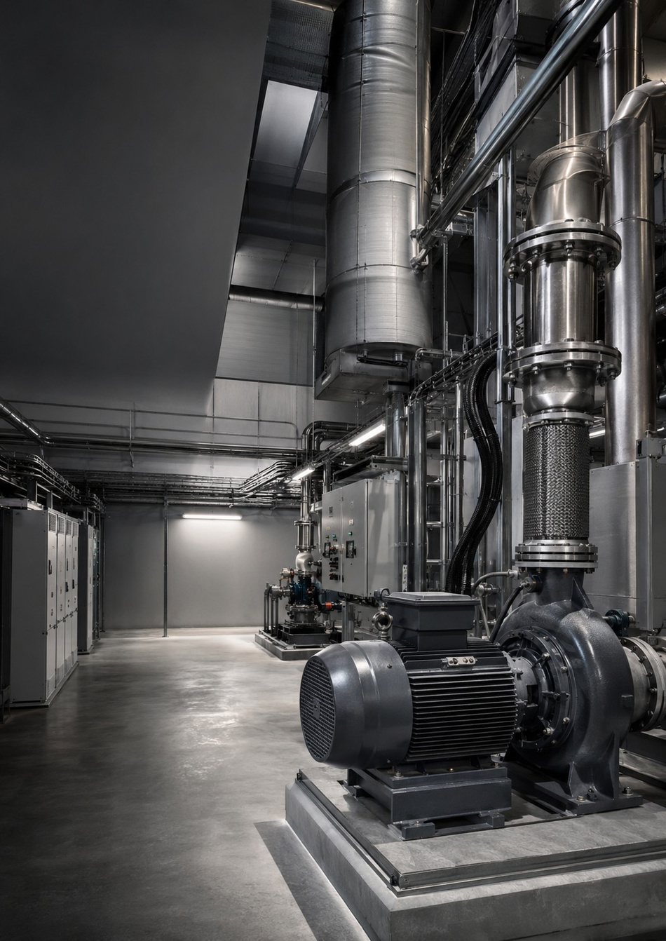 Industrial electromechanical plant room